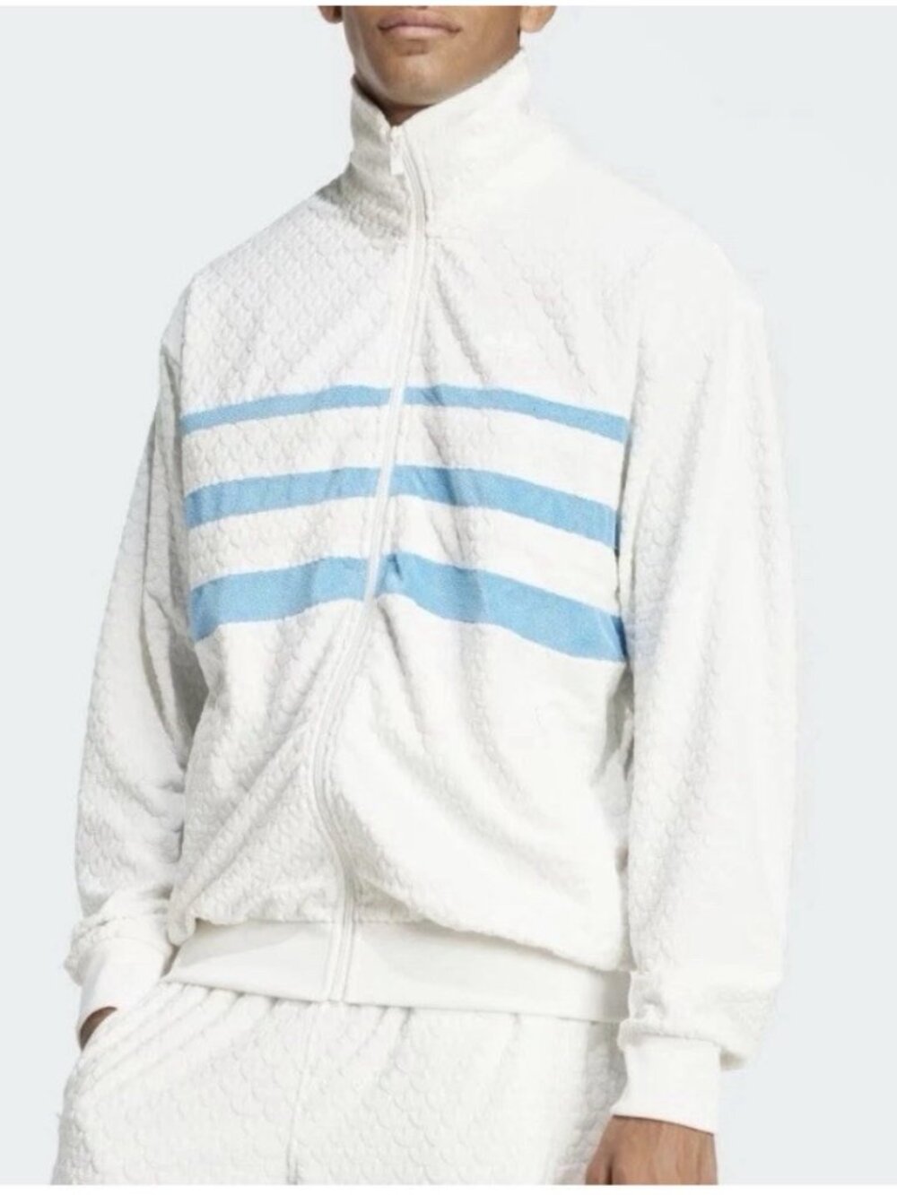 Adidas Originals Q12 Monogram Track Jacket Cloud White Full-Zip Size M JP4420
